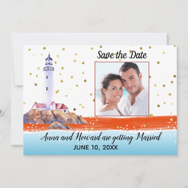 Save The Date Photo nautique d'annonce de date (Devant)