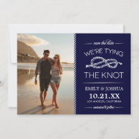 Photo Navy Blue Tying the Knot Enregistrer la date