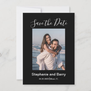Save The Date Photo Noir Moderne