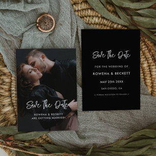 Save The Date Photo noire minimaliste moderne