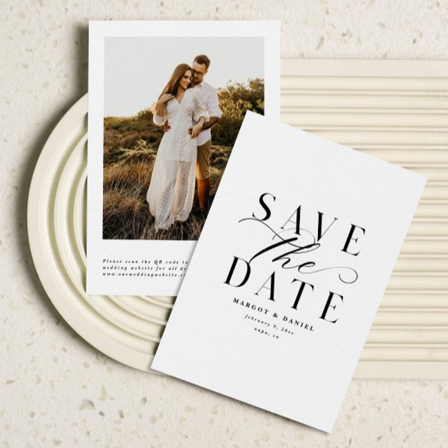 Save The Date Photo officielle en noir et blanc Enregistrer la d (Créateur téléchargé)