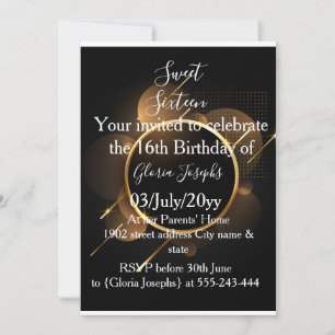 Save The Date Photo or et Sweet sixteen noir