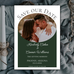 Save The Date Photo ovale simple Enregistrer la date   Emerald G