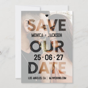 Save The Date Photo Overlay Cutout Typographie Mariage urbain