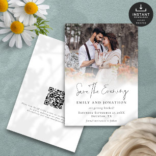 Save The Date Photo Overlay QR Script Mariage Enregistrer le soi