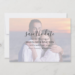 Save The Date Photo Overlay Script Typographie Mariage Enregistr
