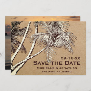 Save The Date PHOTO Palm Tree Beach Tropical Mariage