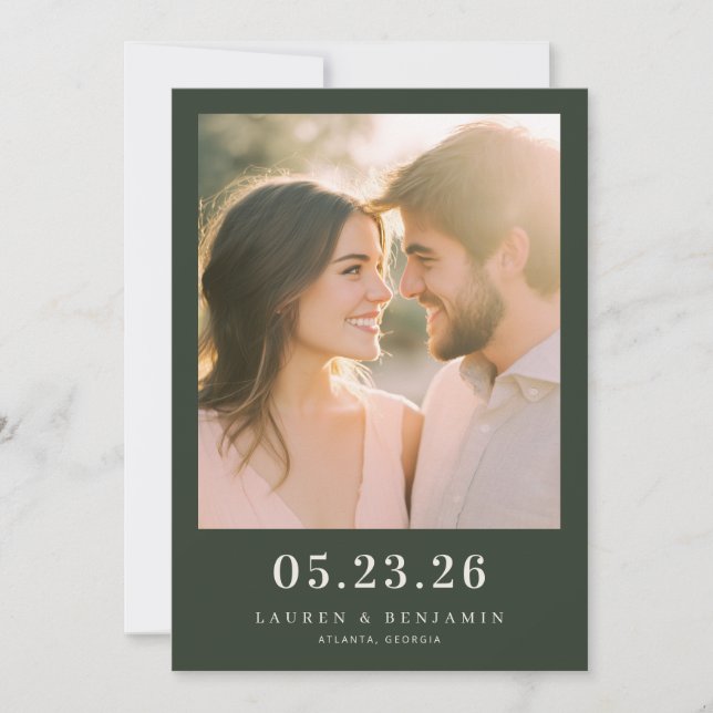 Save The Date Photo Pastel Romantique (Devant)