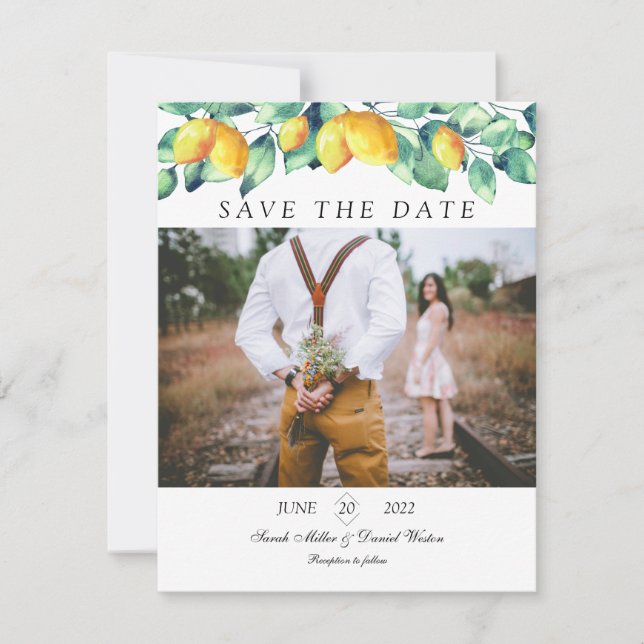 Save The Date Photo personnalisable d'Elegant Toscana Wedding (Devant)