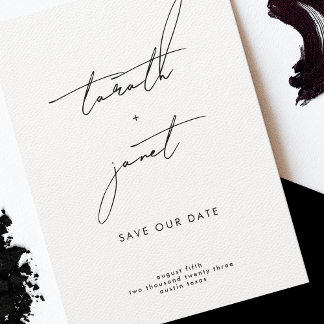 Save The Date Photo Personnalisé ÉLÉGANT NOMS