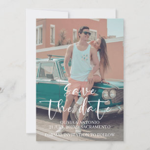 Save The Date Photo personnalisé Mariage Minimaliste Moderne Sim