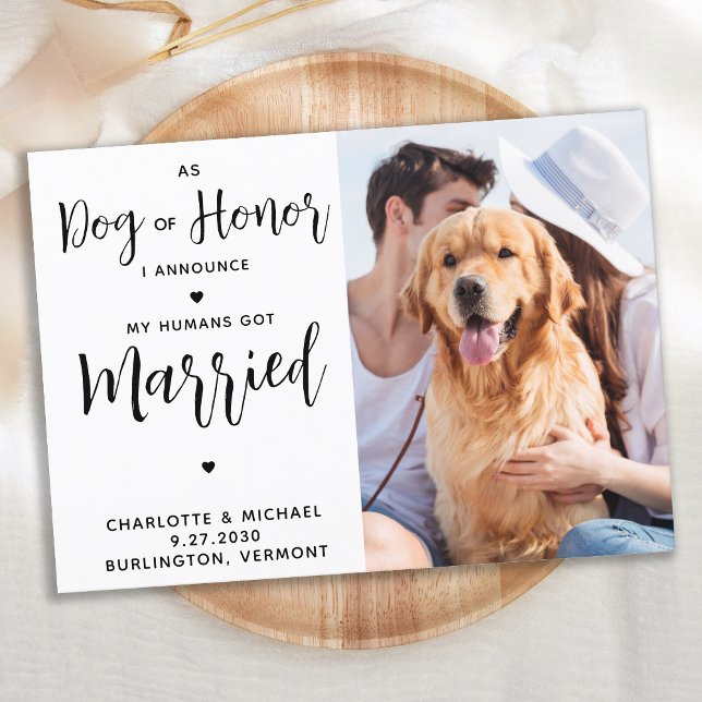 Save The Date Photo personnalisée Chien d'honneur Chien d'honneu (Créateur téléchargé)