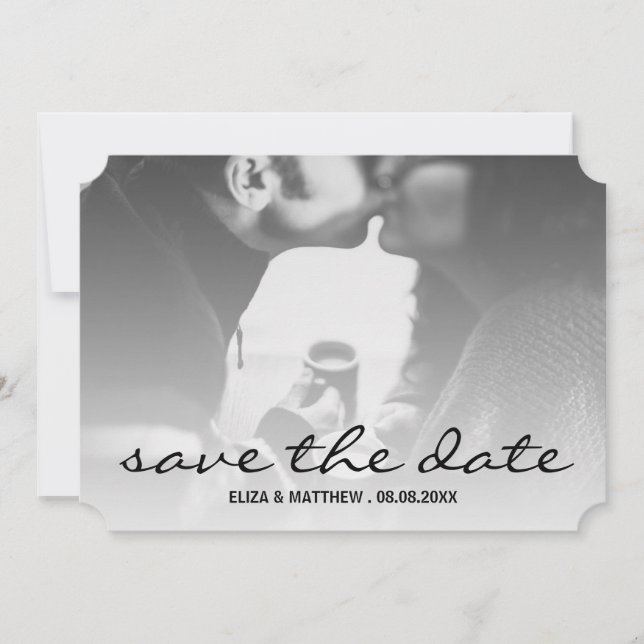 Save The Date Photo personnalisée en noir et blanc Enregistrer l (Devant)