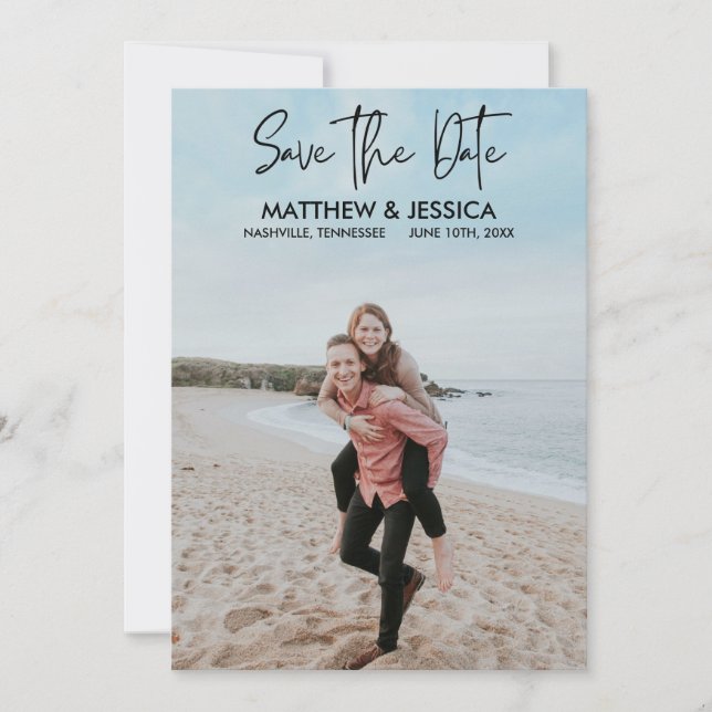 Save The Date Photo personnalisée Mariage de plage Enregistrer l (Devant)