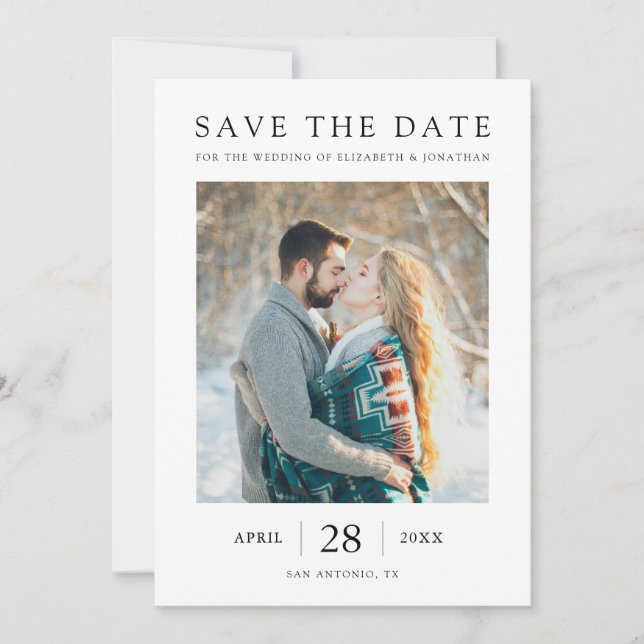 Save The Date Photo personnalisée simple et moderne Enregistrer  (Devant)