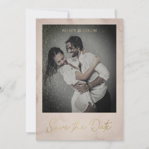 Save The Date Photo personnalisée simple Texture Brown