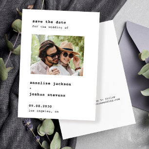 Save The Date Photo personnalisée typographie moderne simple mar