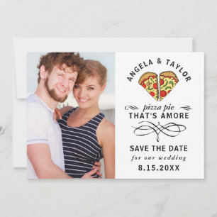 Save The Date Photo Pizza Amore Mariage de typographie à la mode