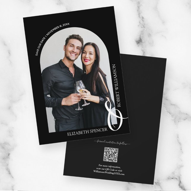 Save The Date Photo QR Code Mariage noir (Créateur téléchargé)