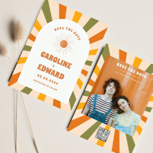 Save The Date Photo Rainbow Wavy Super Enregistrer la date Qr Co