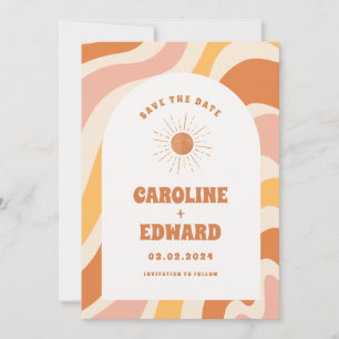 Save The Date Photo Rainbow Wavy Super Enregistrer la date Qr Co