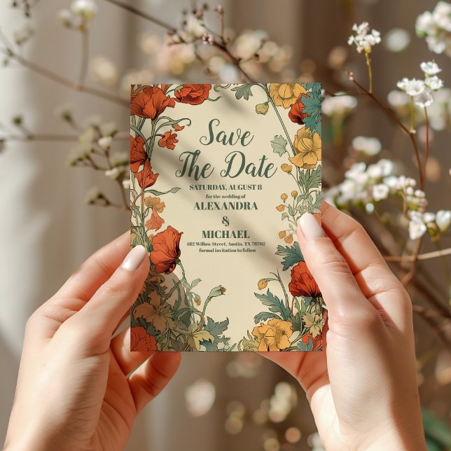 Save The Date Photo Romantique Art nouveau Mariage (Créateur téléchargé)