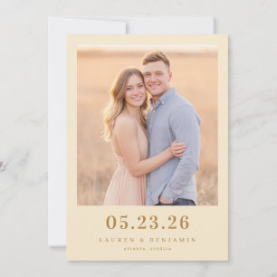 Save The Date Photo Romantique Beige Sérénité