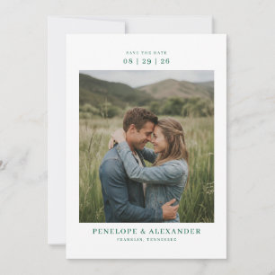 Save The Date Photo romantique en vert