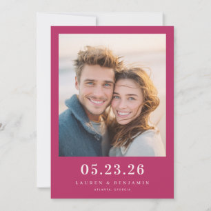 Save The Date Photo Romantique Magenta Joyeuse