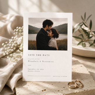 Save The Date Photo Romantique Minimaliste Élégant
