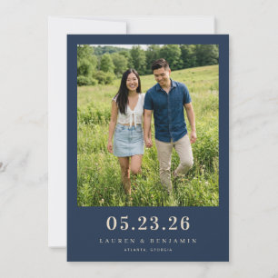 Save The Date Photo romantique vert joyeux