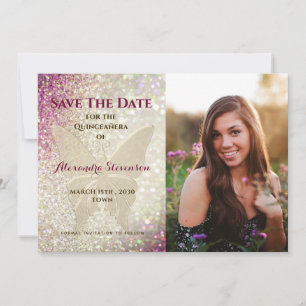 Save The Date Photo rose Quinceanera