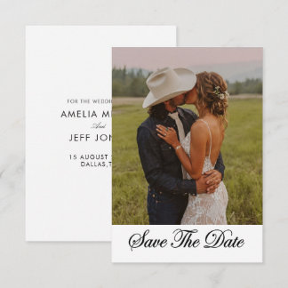 Save The Date photo rustique minimal simple moderne élégant sauv