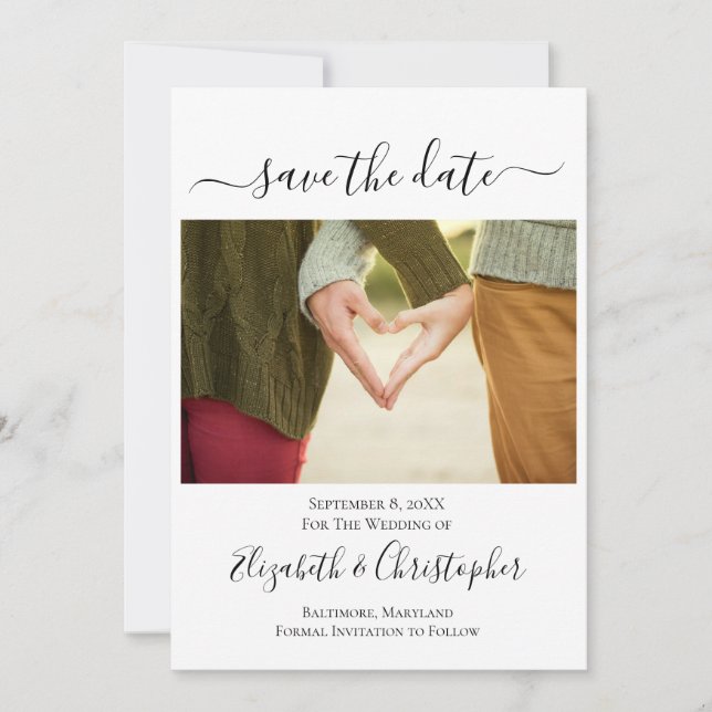 Save The Date Photo Script Calligraphy tendance (Devant)