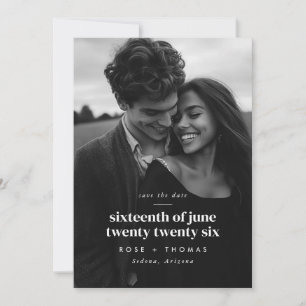 Save The Date Photo Serif Script Enregistrer la Date