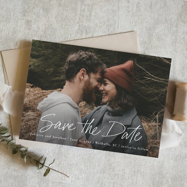 Save The Date Photo simple avec écriture moderne  (Créateur téléchargé)