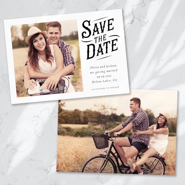 Save The Date Photo simple de typographie occidentale (Créateur téléchargé)