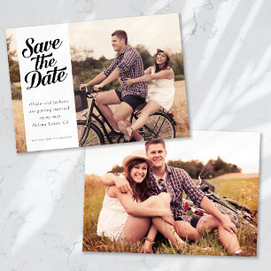 Save The Date Photo simple de typographie rétro