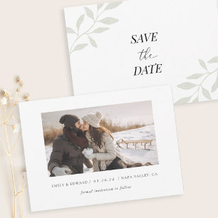 Save The Date Photo simple Elegant Foliage Enregistrer la date