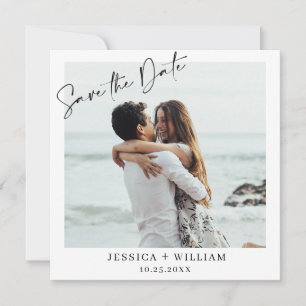 Save The Date Photo Simple Élégante Simple Mariage moderne