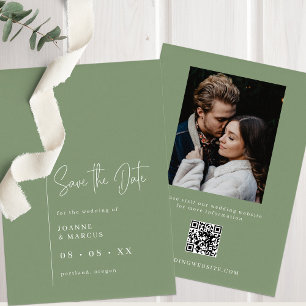 Save The Date Photo simple et moderne et code QR