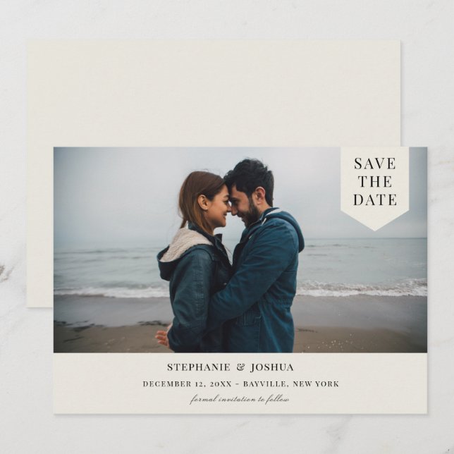 Save The Date Photo simple étiquetée (Devant / Derrière)
