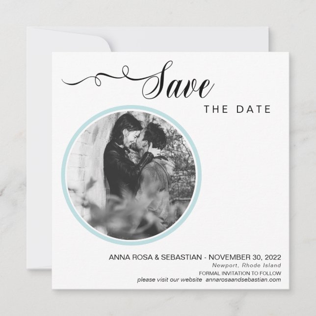 Save The Date *~* PHOTO Simple Mariage Minimal Enregistrer La Da (Devant)