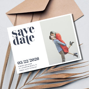 Save The Date Photo simple Mariage moderne Enregistrer la date
