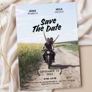 Save The Date Photo simple minimaliste d'affiche de film mariage
