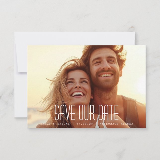 Save The Date Photo simple moderne (Devant)