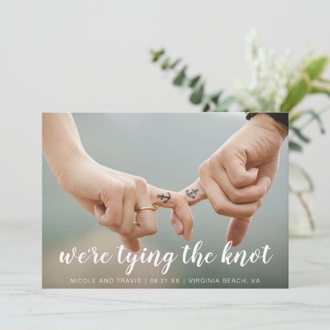 Save The Date Photo simple Nautique Mariage moderne (Debout devant)