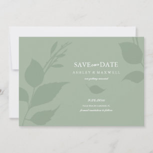 Save The Date Photo simple Sage Green