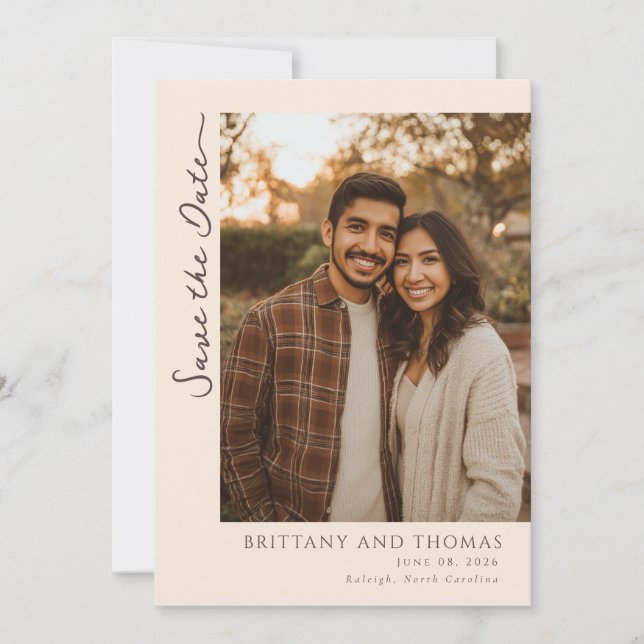 Save The Date Photo Terre Chaude Romantique (Devant)