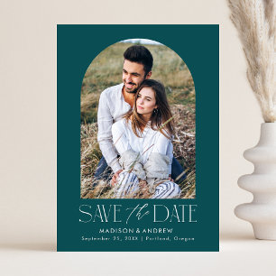 Save The Date Photo Turquoise simple et moderne
